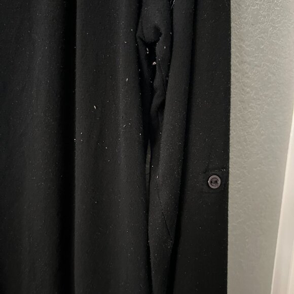 Cynthia Rowley Black V-Neck Blouse with Textured Shoulder Detail - Size M - Picture 4 of 5